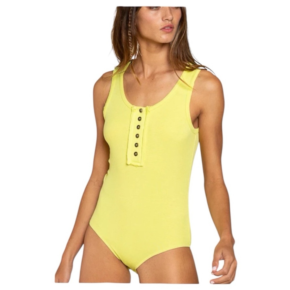 NWT POL Neon Like Make It‎ Better Button Bodysuit, Size Small